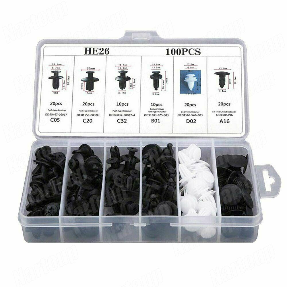 100PCS Bumper Fender Hood Moulding Side Garnish Grille Retainer Clip Accessories