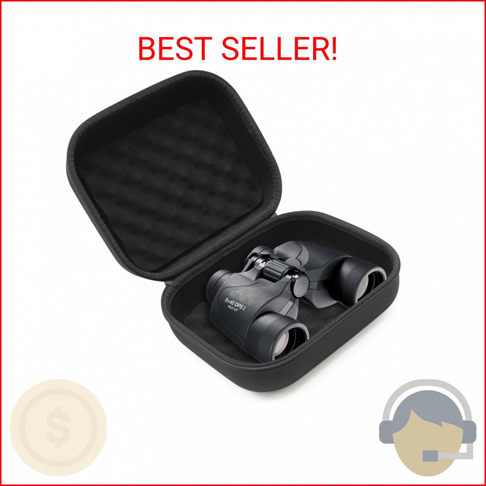 CASEMATIX Binocular Case with Impact-Absorbing Foam Interior - Hard Shell Protec