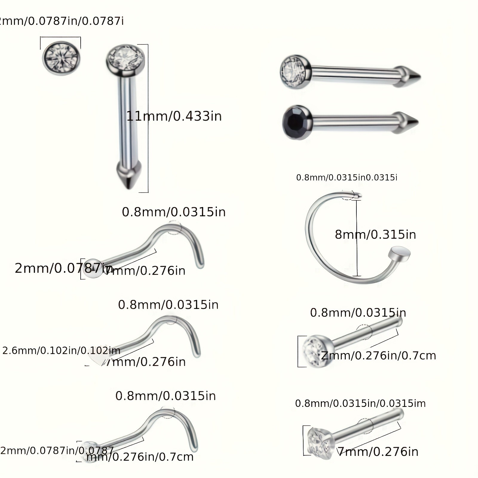 Versatile User Friendly Economical Stylish 4PCS Safe Nose & Ear Piercing Kit Set