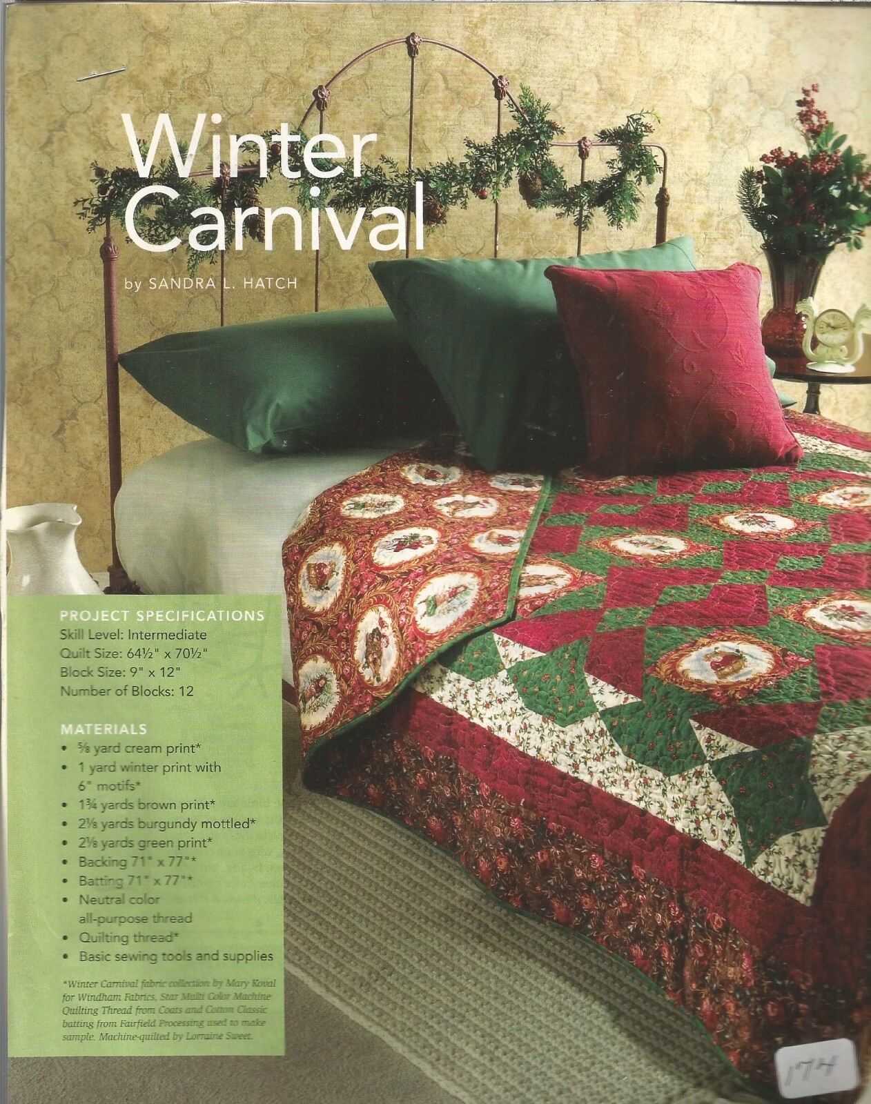 C0465  WINTER CARNIVAL QUILT PATTERN/INSTRUCTIONS