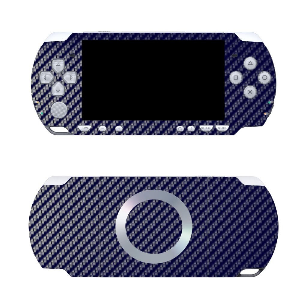 Blue Carbon Fiber Vinyl Decal Skin Sticker Cover for Sony PSP 2000