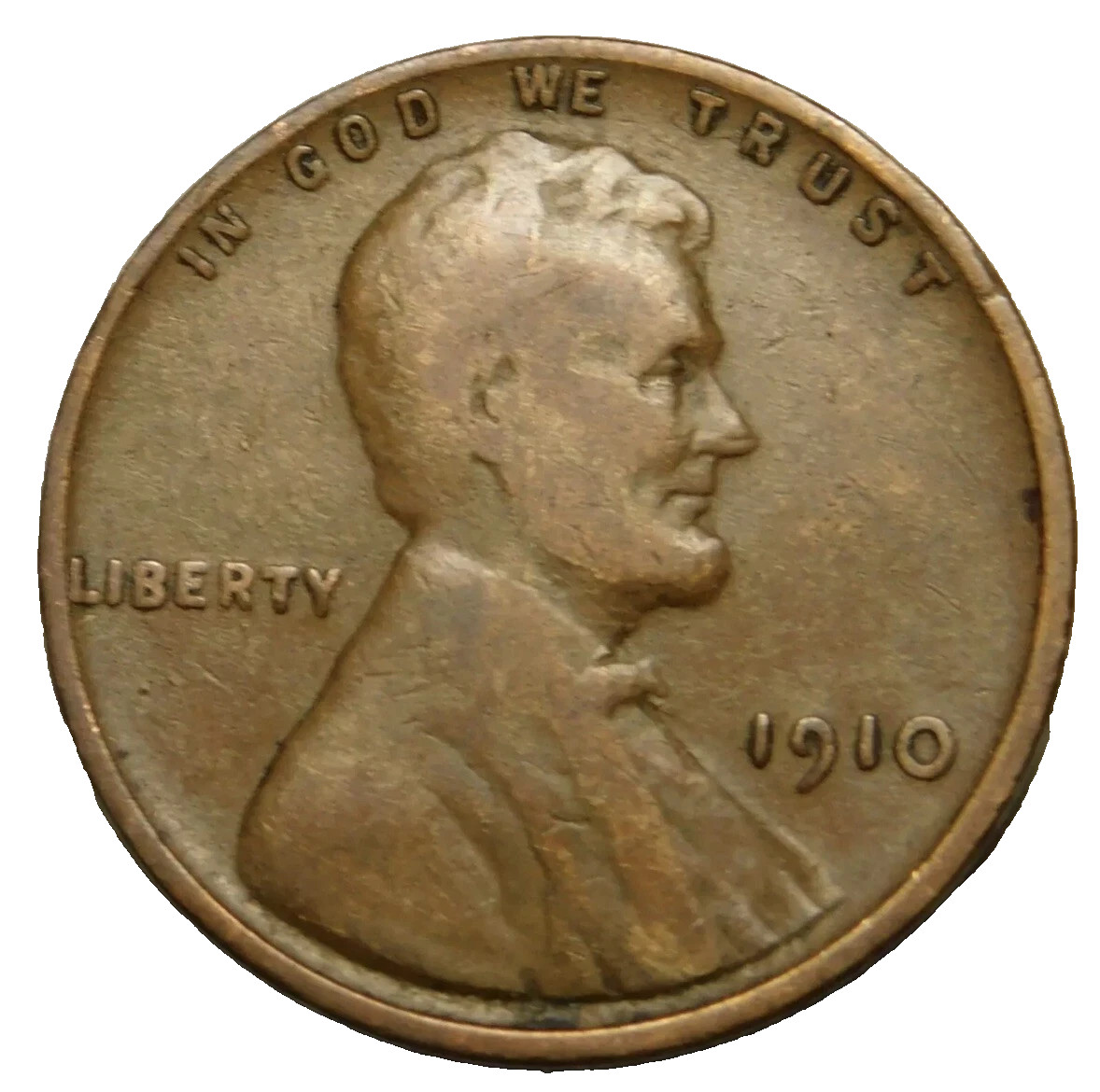 1910 P Lincoln Wheat Cent Good - Very Good (G-VG) Copper Average Circulated 1c