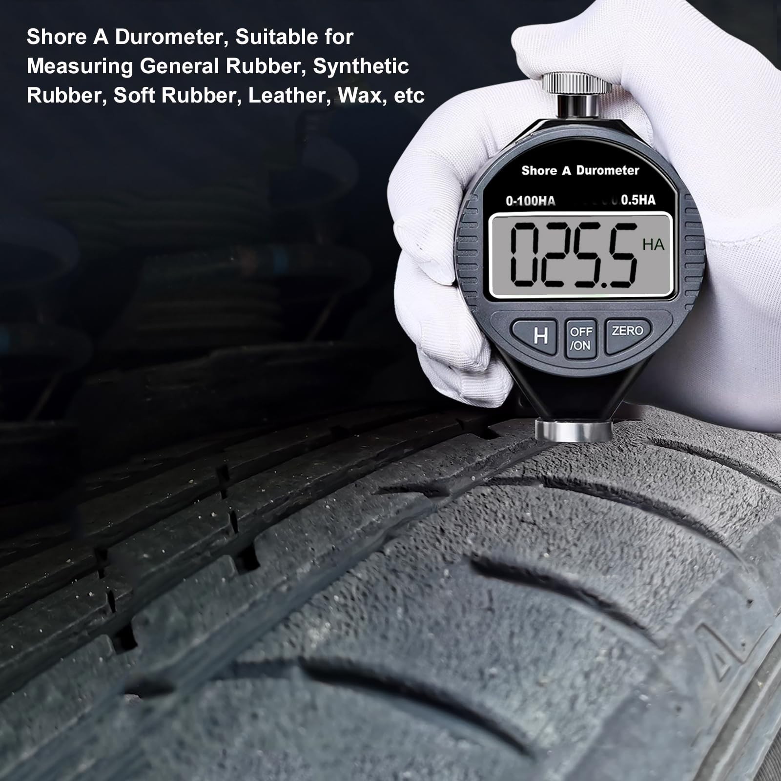 Digital Durometer Shore Type A 0-100HA Hardness Tester for Rubber, Plastic, Tire