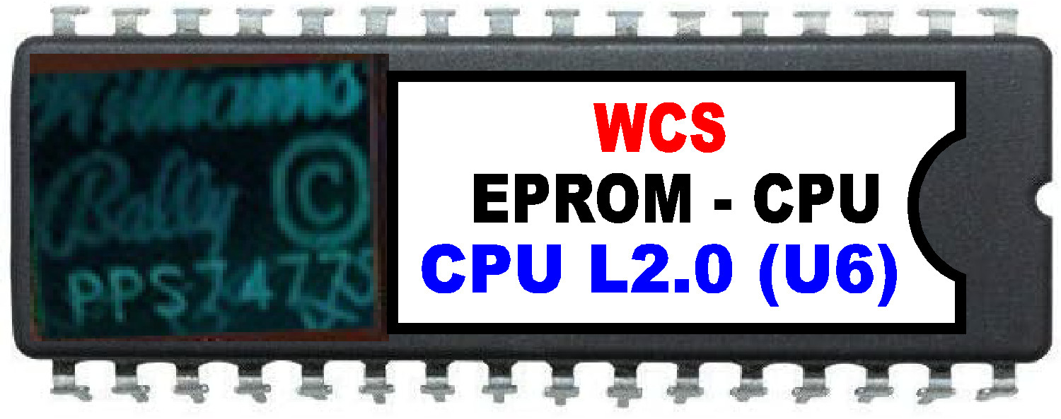 World Cup Pinball Machine - CPU Rom L-2 [U6] [Bally / Williams] EPROM