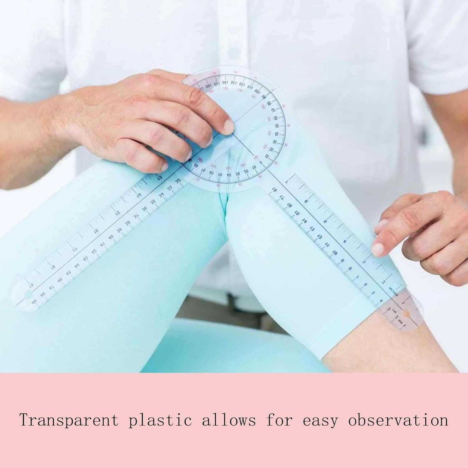12 Inch Goniometer 360° Transparent Orthopedic Angle Ruler Clear Protractor