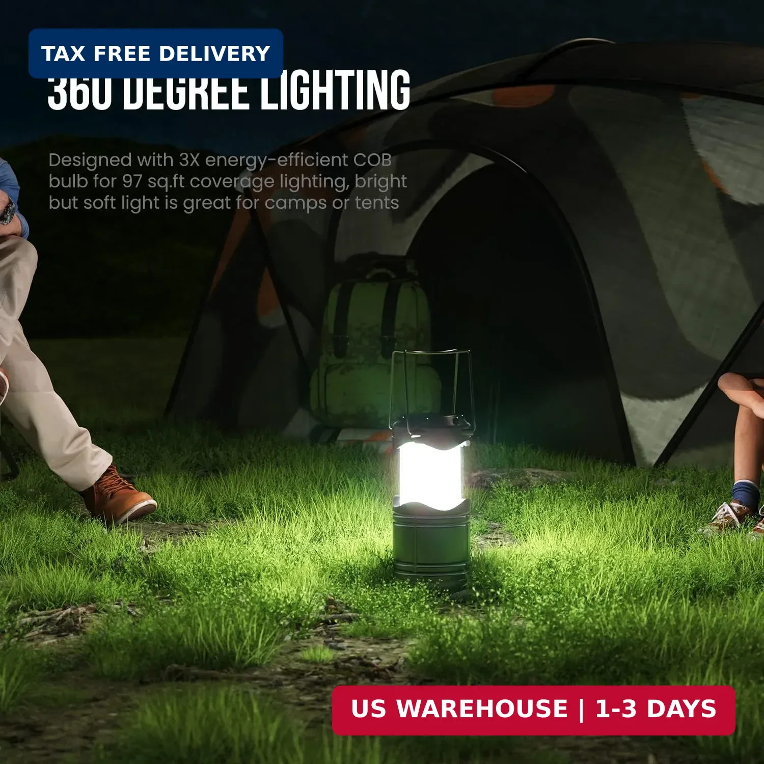 LED Camping Lantern, 4 Pack Battery Powered Flashlight for Power Outages