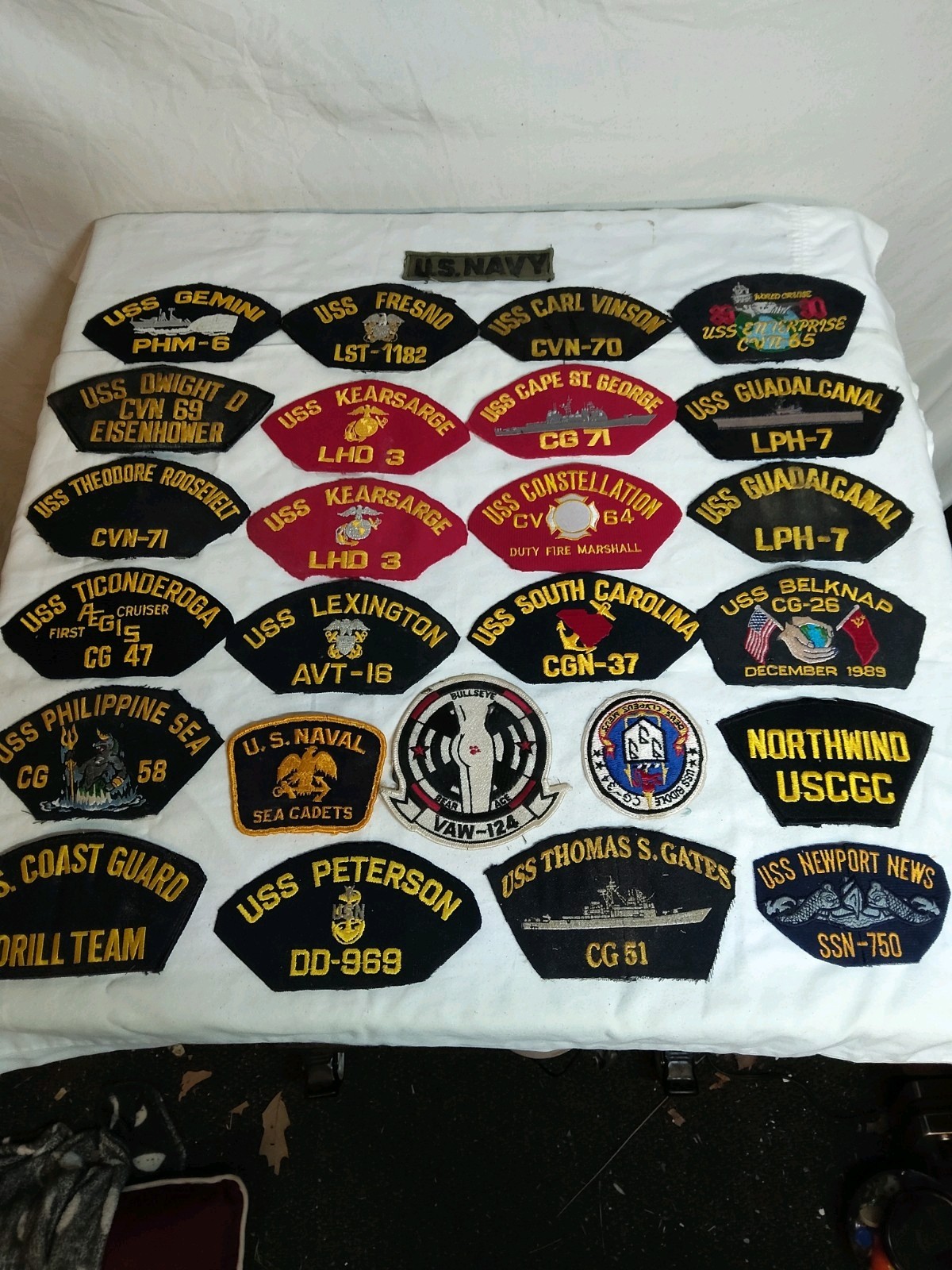Large lot 26 Military patches USN USS COAST GUARD