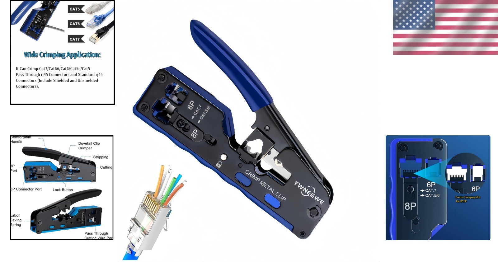 Professional RJ45 Crimp Tool for Home Networking - Lightweight & Efficient