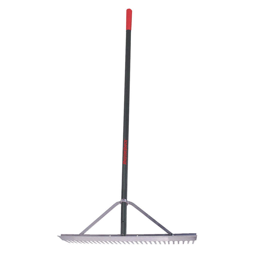 RAZOR-BACK 63137GR Landscape Rake,30 in. W,Aluminum Handle 49AF62