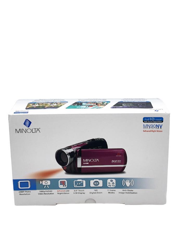 Minolta MN90NV 1080p HD Touchscreen Camcorder Maroon