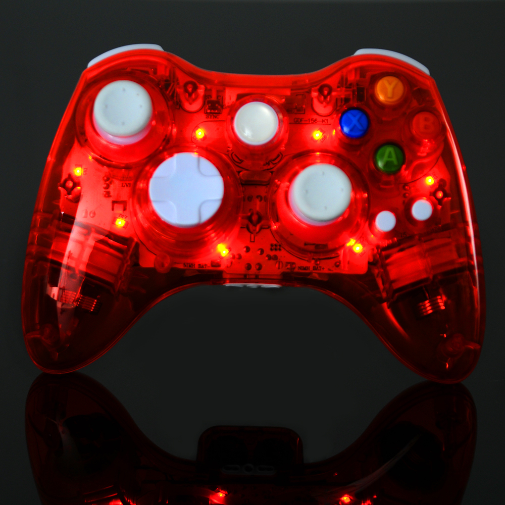 Wired Wireless Xbox 360 Glow Controller GamePad Remote for PC Xbox 360 Console