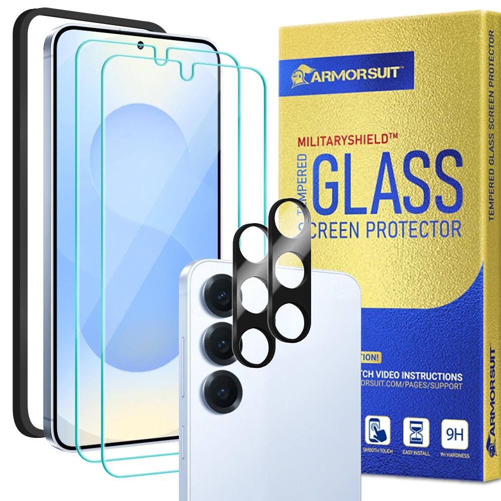 [2+2 Pack] ArmorSuit Samsung Galaxy S25 Plus Glass Screen + Camera Protectors