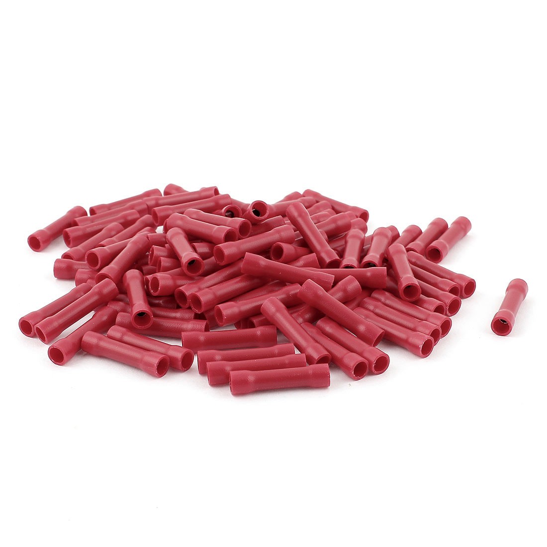 100Pcs Dual Ends Red Insulated Female Crimp Wire Terminal Connector for AWG22-16
