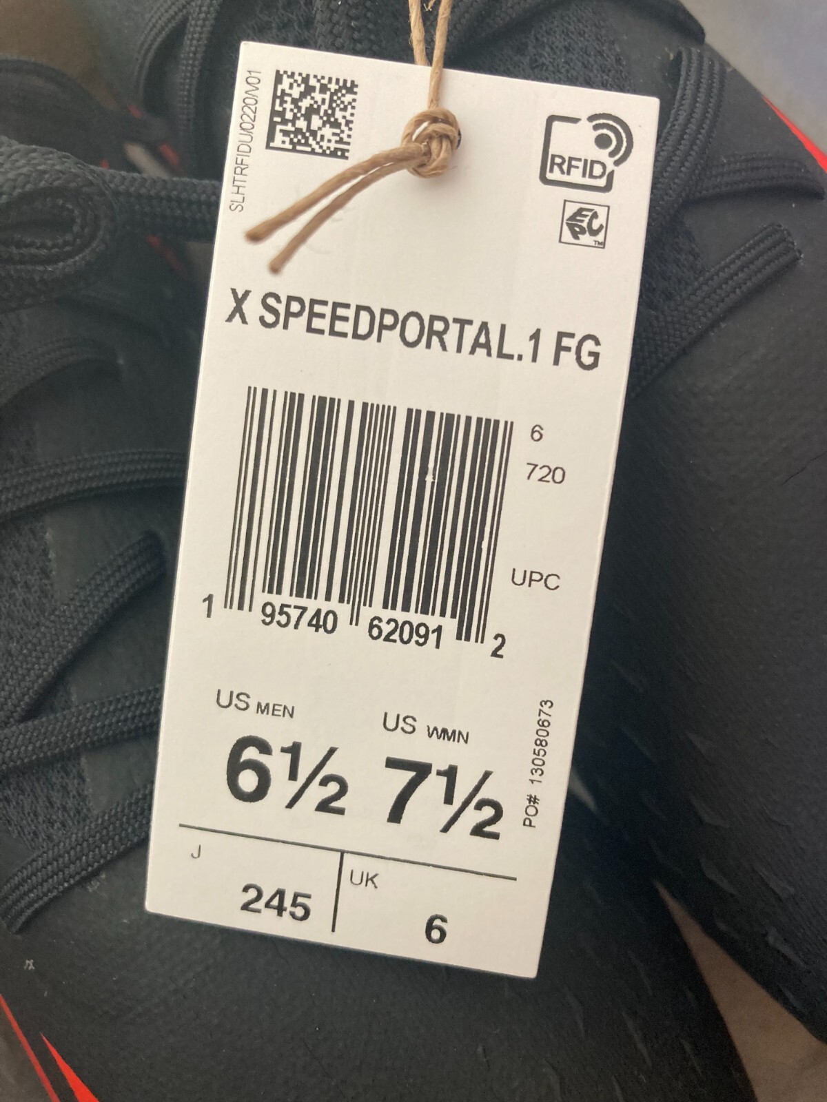 6.5 Men/7.5 Women - Adidas X Speedportal.1 FG Black Red Soccer Cleats GW8429 nby