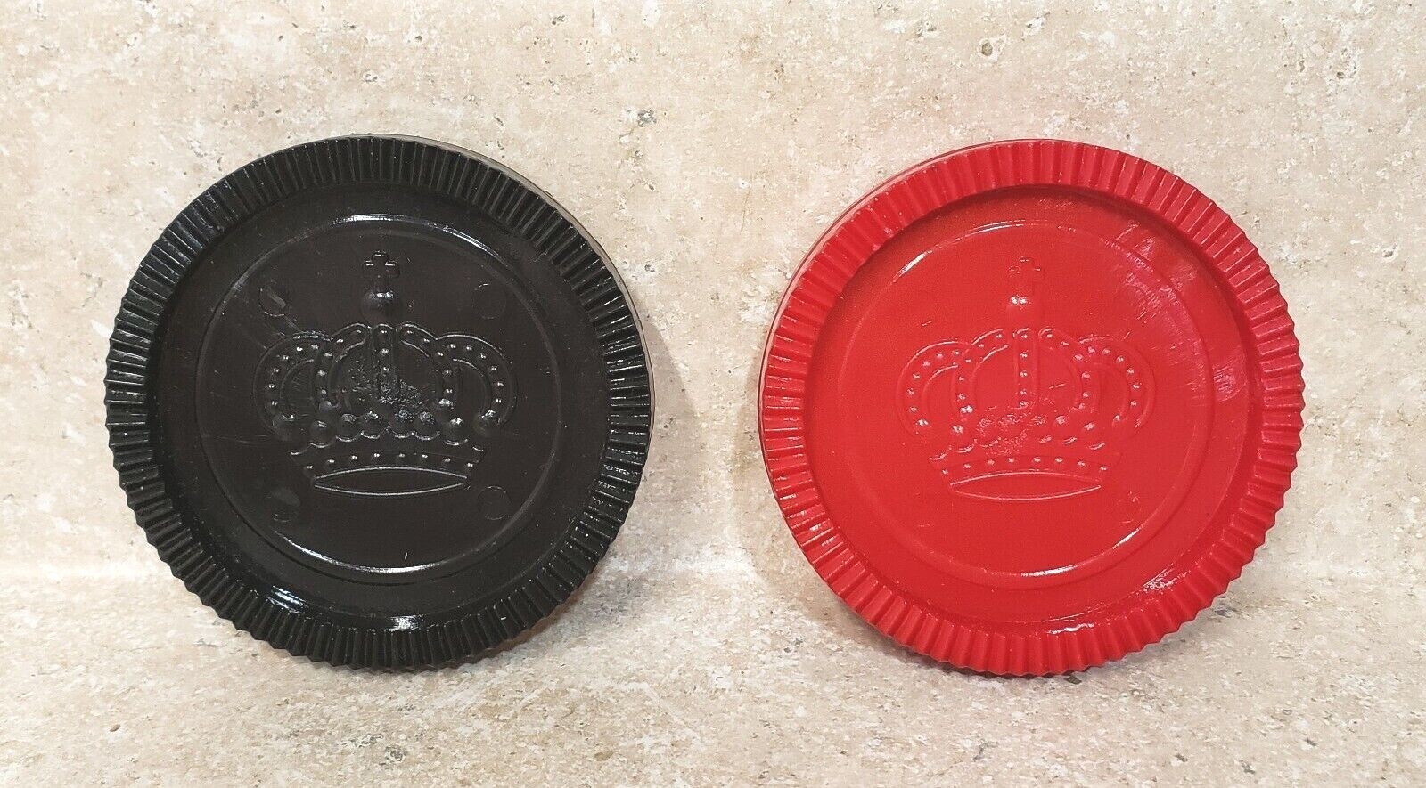 Large Jumbo Checkers Game Replacement Pieces 3" Set of 1 Black & 1 Red Oversized