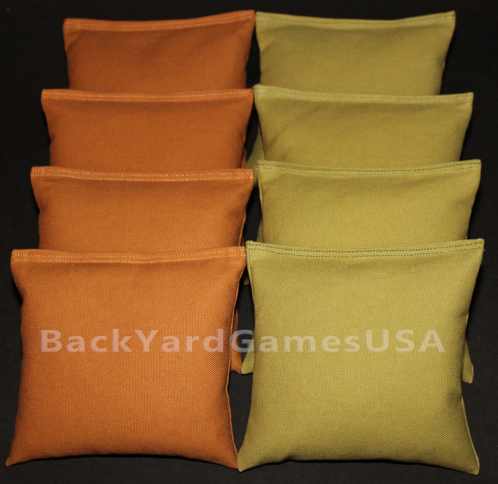 ALL WEATHER CORNHOLE BEAN BAGS Sienna & Gold  Plastic Resin Filled WATERPROOF