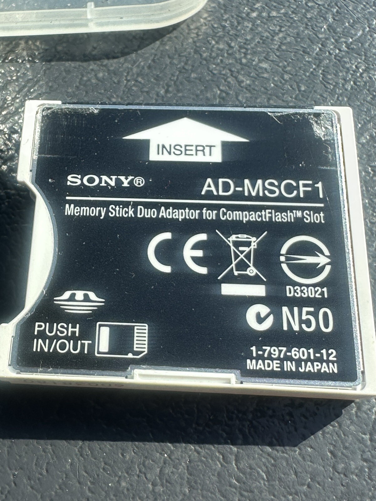 OEM Sony AD-MSCF1 Memory Stick Pro Duo Adapter For Compact Flash CF Card Tested