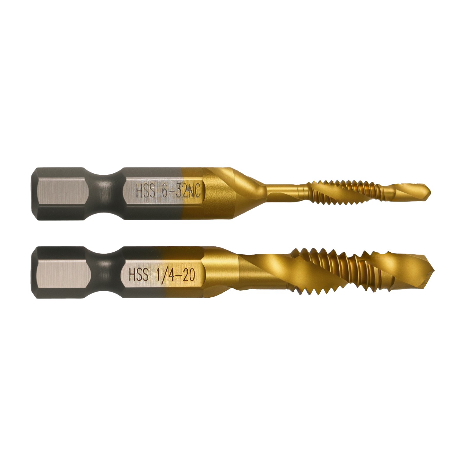6 Pack Combination Drill and Tap Set, Professional HSS Titanium Thread Tap Drill