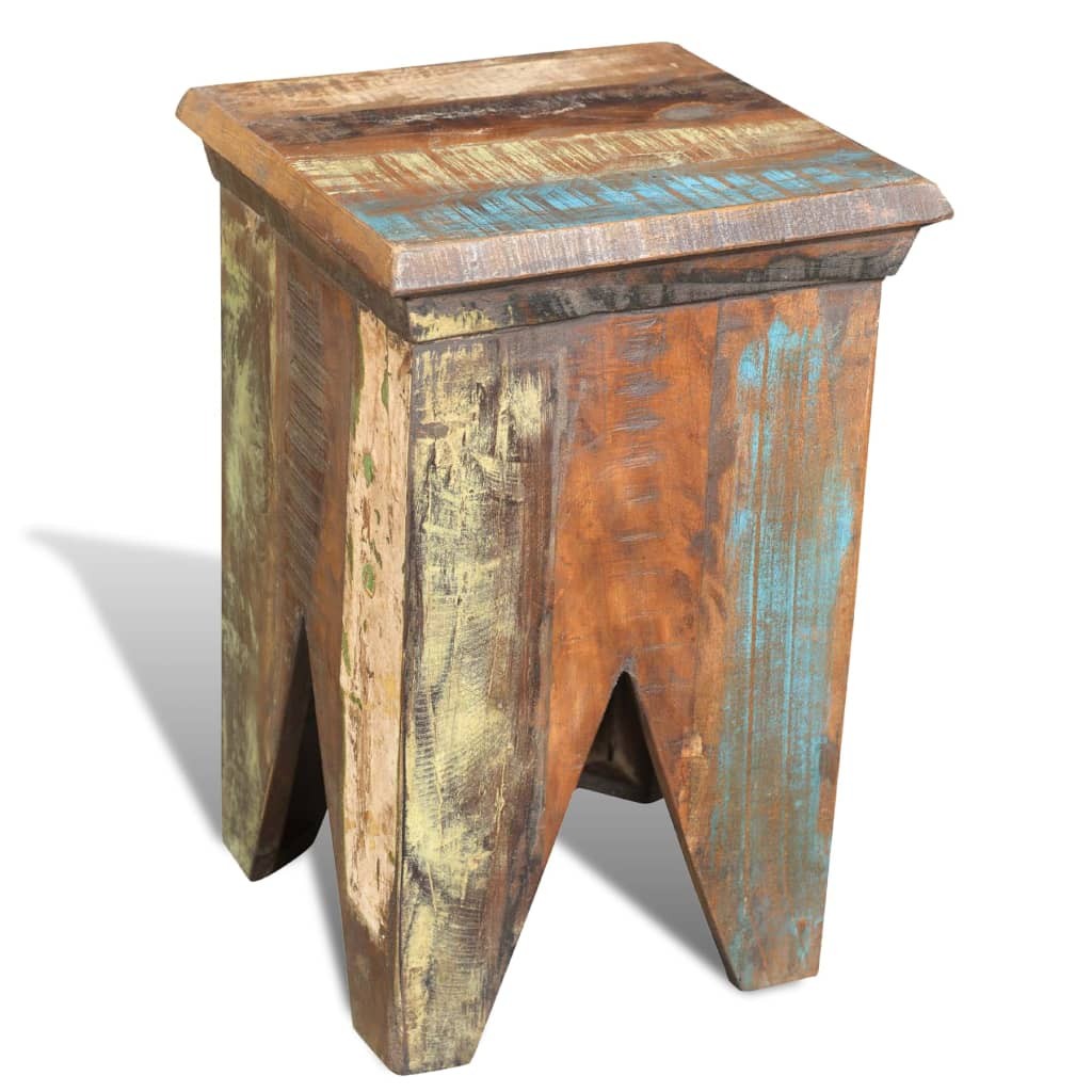 Stool Ottoman Foot Rest Foot Stool Side Table Solid Reclaimed Wood vidaXL