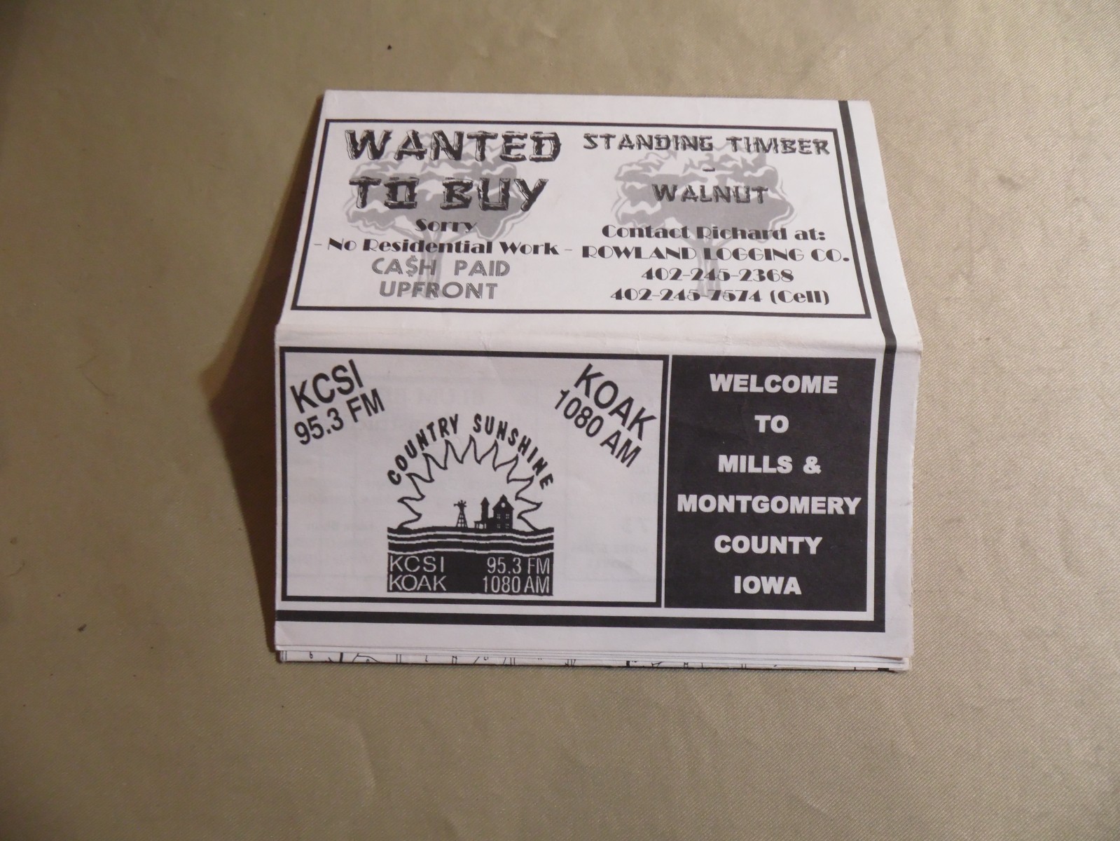Welcome to Mills & Montgomery County Iowa Map / Free Domestic Shipping
