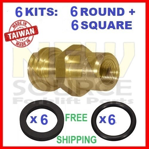 6 PROPANE TANK CYLINDER CONNECTOR COUPLER SEAL KIT FORKLIFT REGO GASKET O-RING