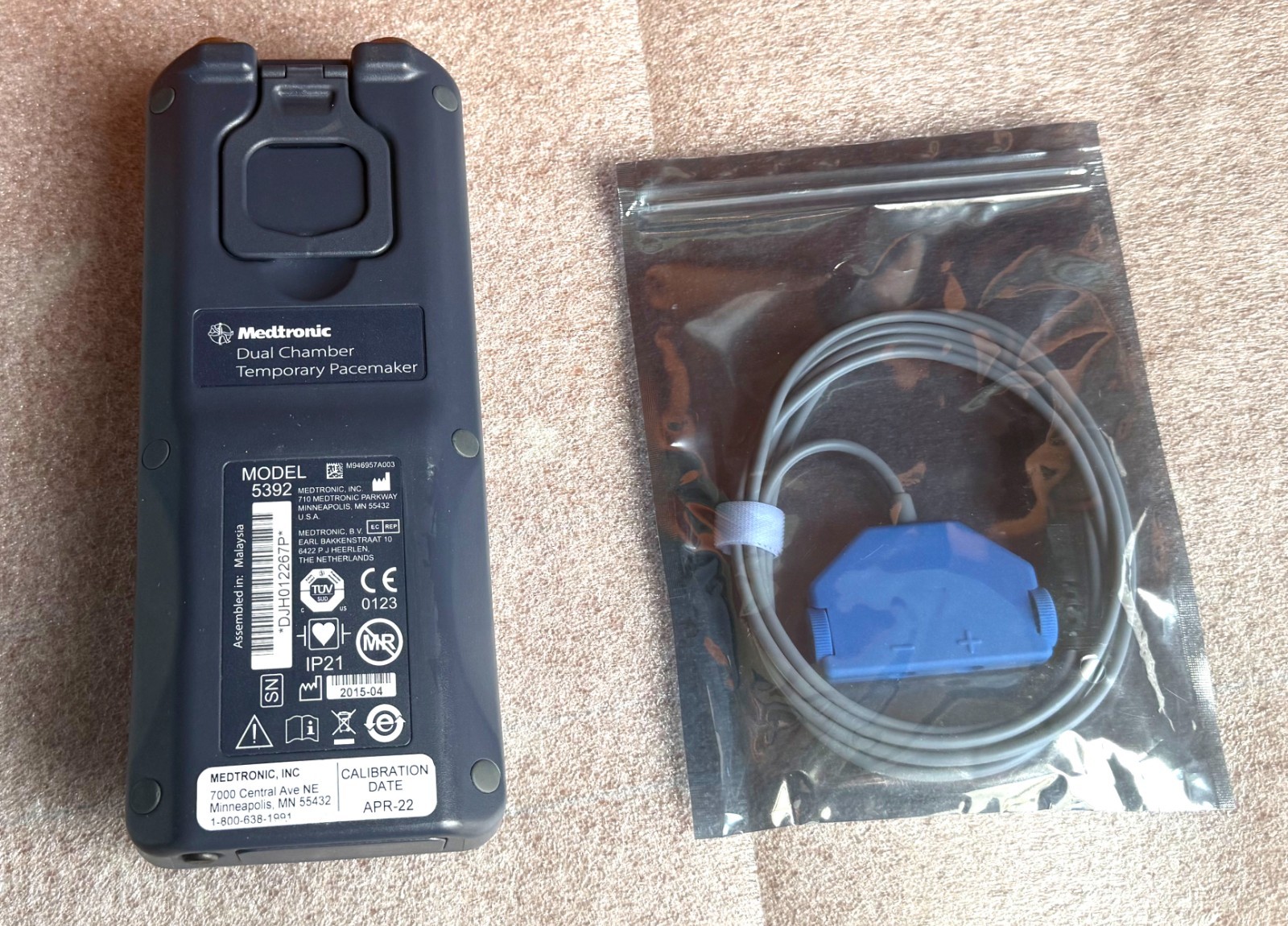 5392 Dual Chamber Temporary Pacemaker with 5433A Cable