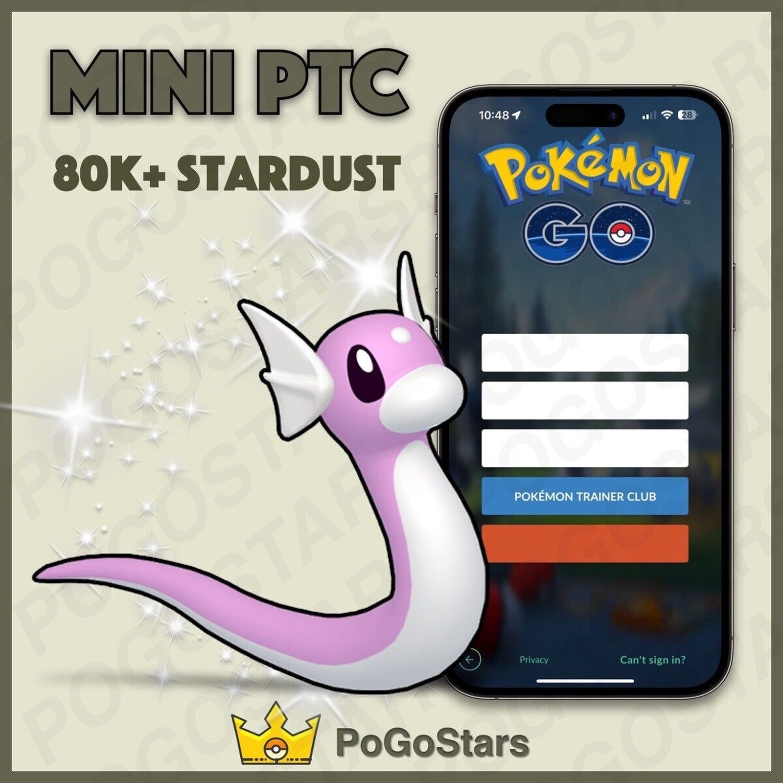 Pokémon PTC GO - Shiny Dratini - 80K Stardust✨Read Description✨