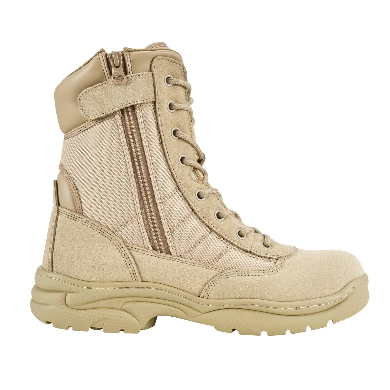 Uimoso Men's Military Tactical Boots 8 Inch Sand-color Side Zipper US Size 11