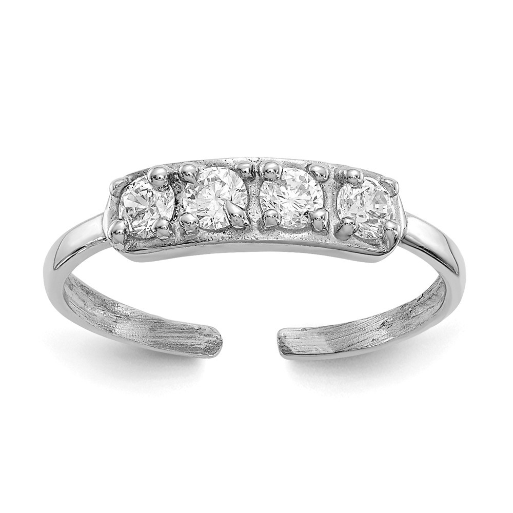 Cubic Zirconia Toe Ring in 14 Karat White Gold R8467