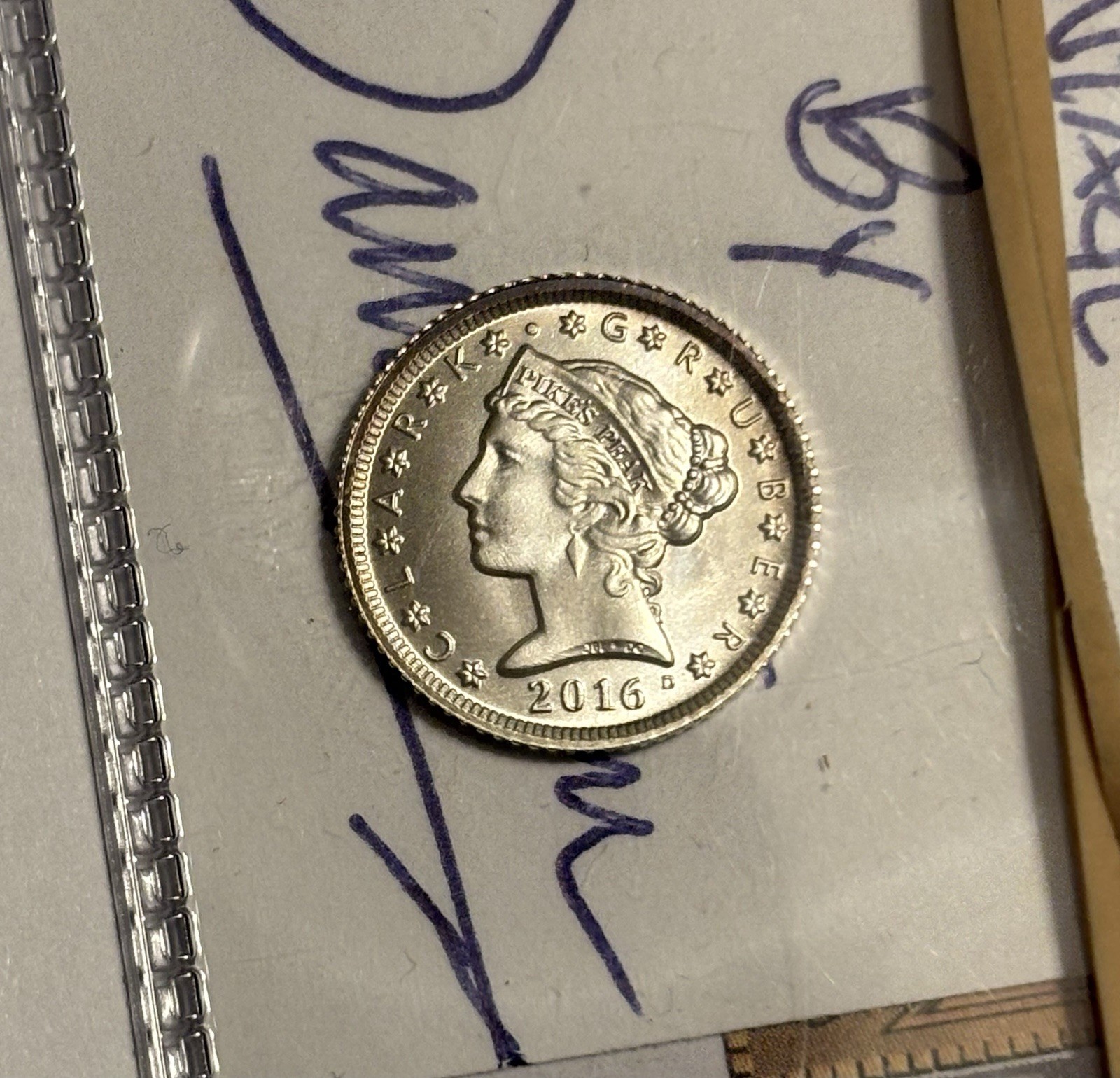2016-D $2.50 Clark Gruber & CO Liberty/Owl .999 Silver Coin; Daniel Carr /86