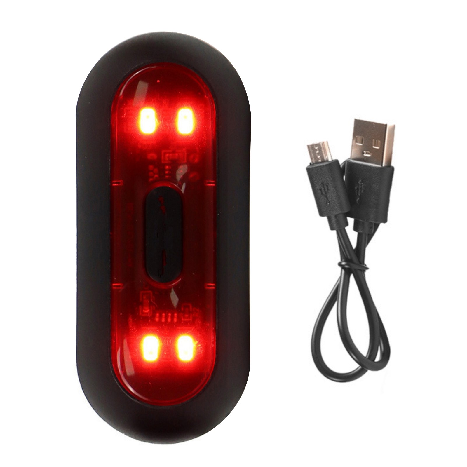 Waterproof Motorcycle Rear LED Helmet Light USB Rechargeable Light Repair Part
