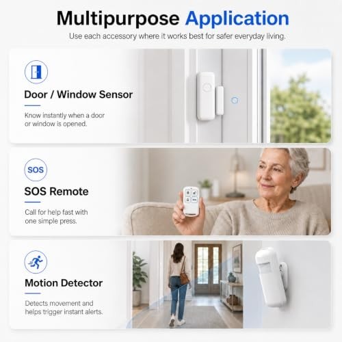 Wireless Home Security System WiFi 4G DIY Alarm No Subscription Fee App Control