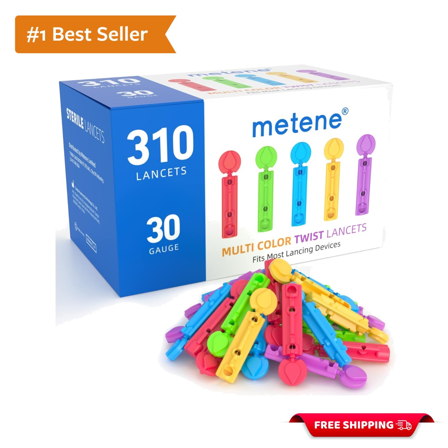 Economical 310 Count Twist Top Lancets - Sharper & Safer Blood Sample Collection