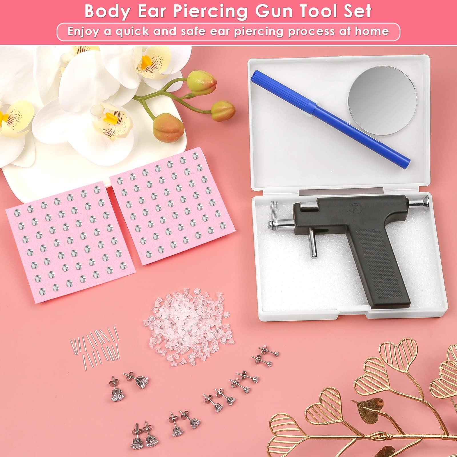 Professional Ear Piercing Gun Kit Multi Purpose Ear Piercing Kit Nose Piercin...