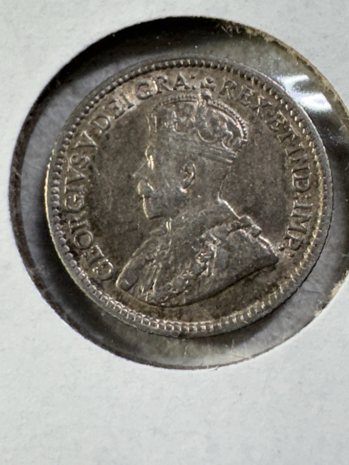 1912 Canada 5 Cents Silver Coin Cleaned