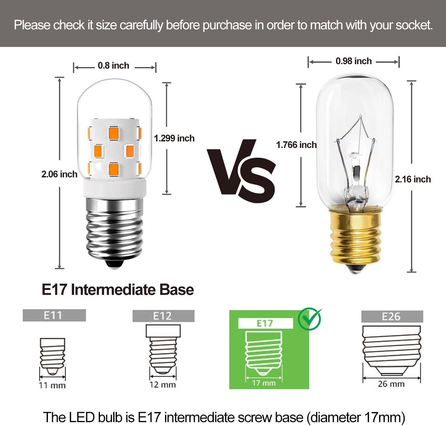 LED Microwave Light Bulbs,Under Hood Whirlpool Warm White 3000k
