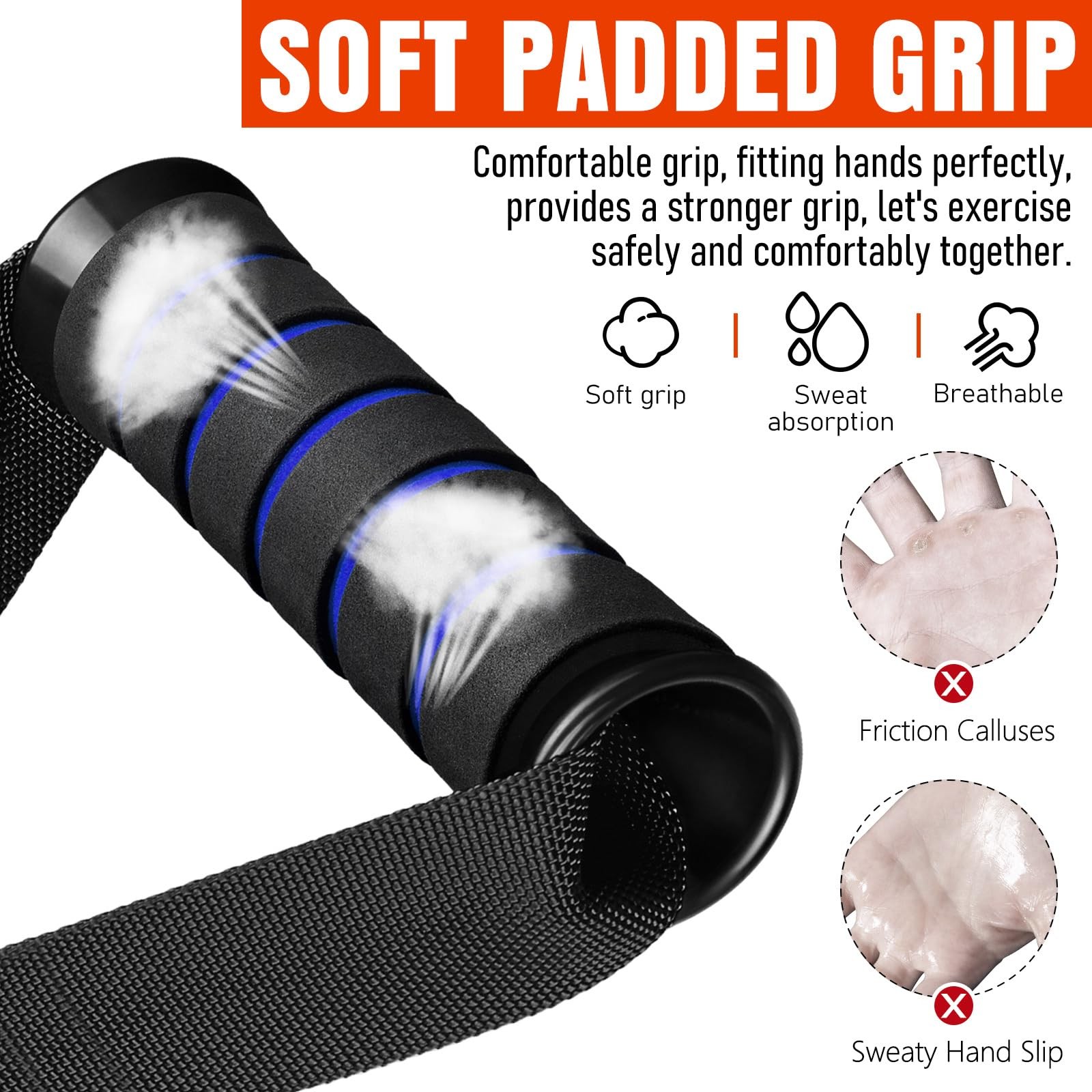 Heavy Duty Exercise Handles, Gym Cable Handles for Cable Machine Attachments,
