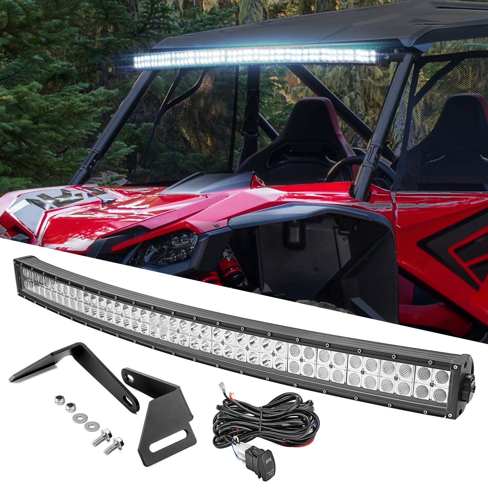 Roof 42'' LED Light Bar Mount Wire Kit For Honda Talon 1000R 1000X 2019-2026