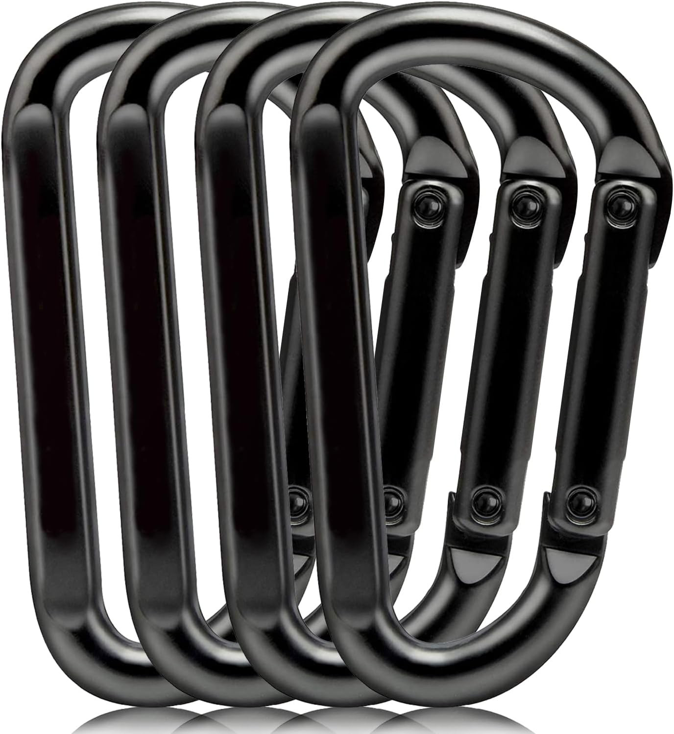 Heavy Duty Carabiner Clips, 860Lbs - 3" Iron Carabiners for Keys, Gym, Camping,