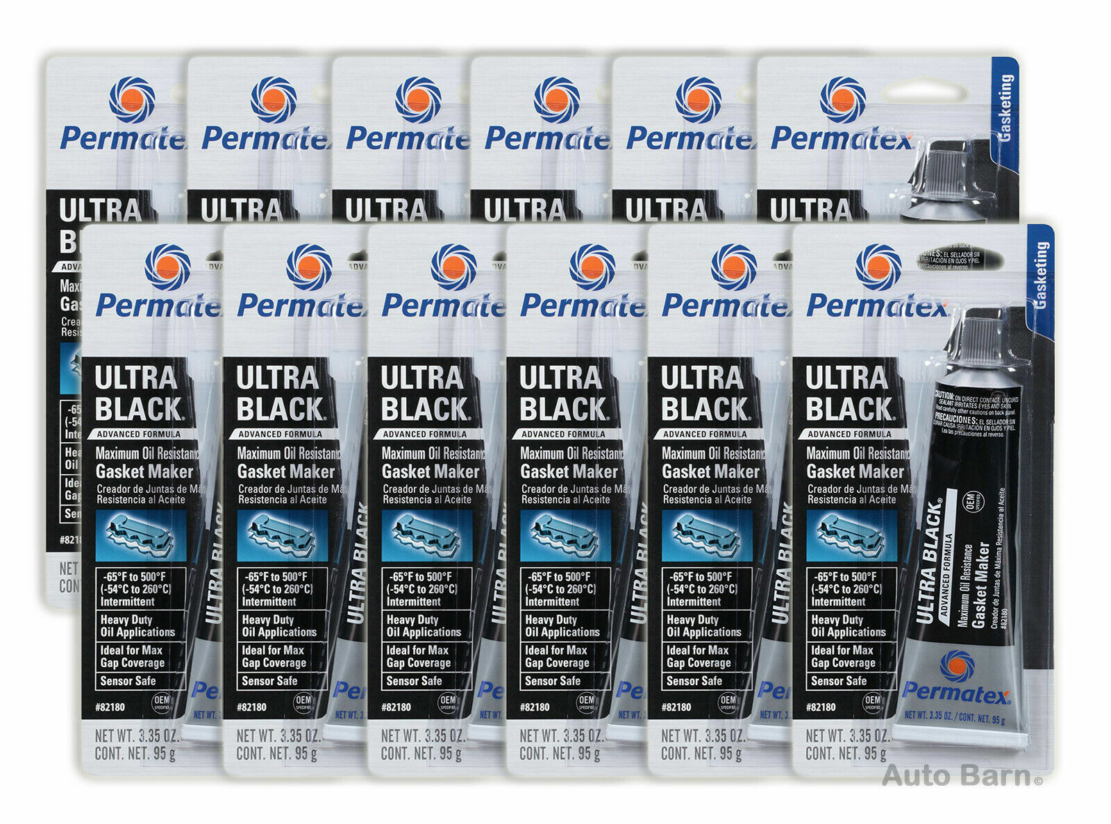 Ultra Black Maximum Oil Resistance RTV Silicone Gasket Maker (3.35 oz.)- 12 Pack