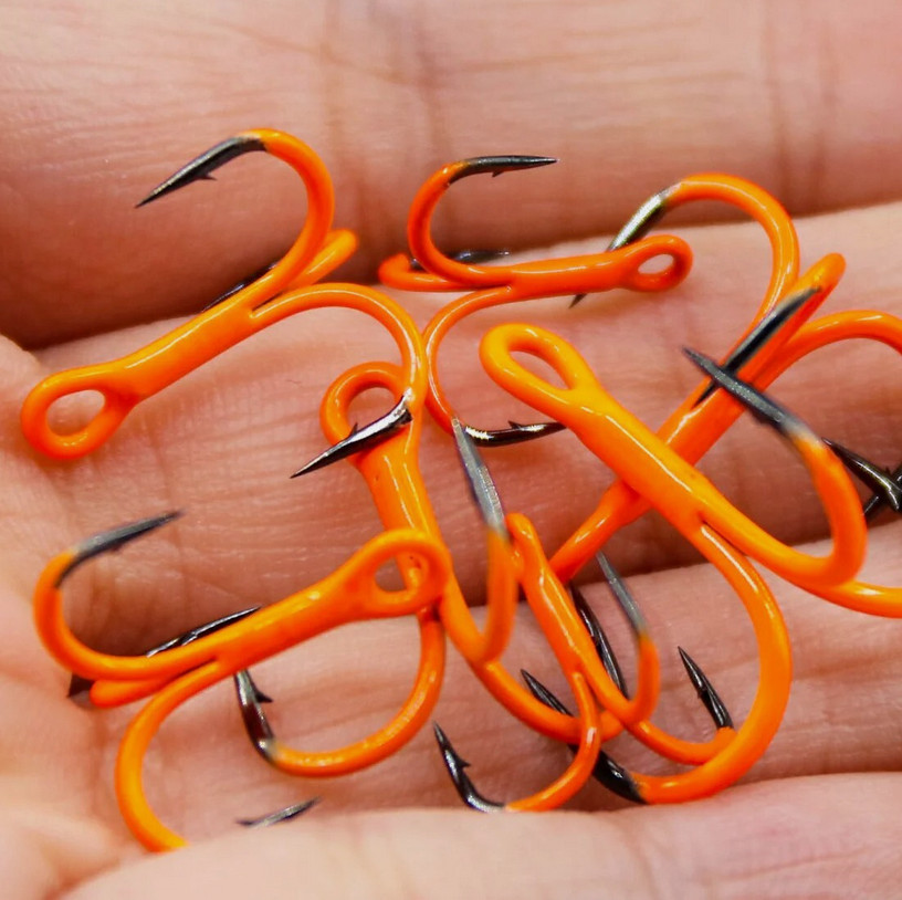 10Pcs Strong High Carbon Steel Treble Hooks Fishing Triple Hook Lua Fishing Hook