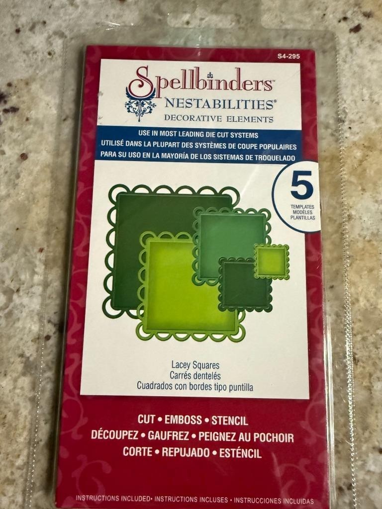 NIP Spellbinders Nestabilities Die Set - LACEY SQUARES