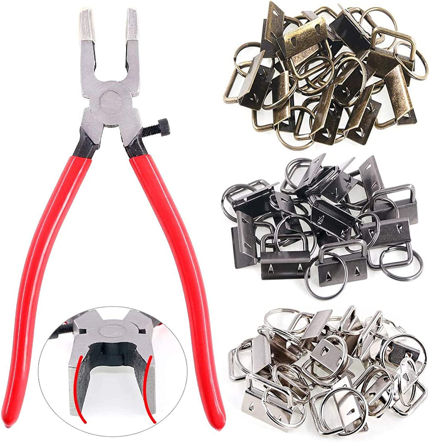 40Pcs Key Fob Hardware 39Pcs 1 Inch Keyfob Hardware Kit Key Fob Clamp with