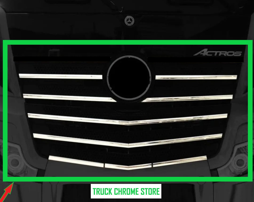 Mercedes  ACTROS 1845  MP4/MP5    GRILL LATH CHROME    Stainless  Steel.  1 SET.