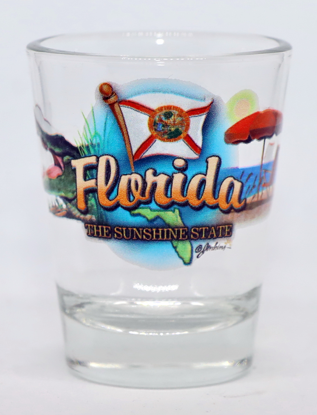 FLORIDA SUNSHINE STATE ELEMENTS SHOT GLASS SHOTGLASS