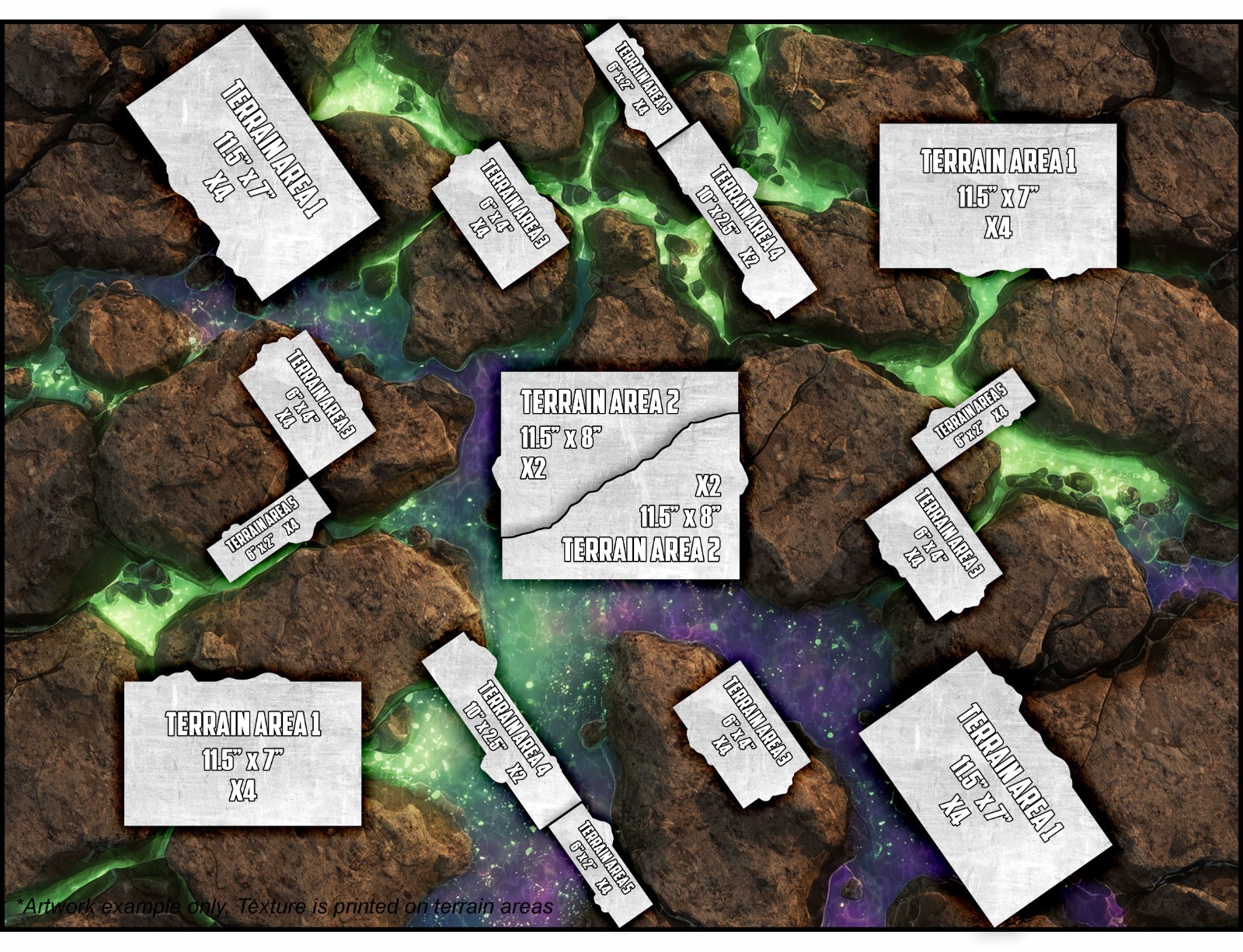 Terrain Area Footprints - Tainted - Compatible w/ Warhammer 40K 11th Ed
