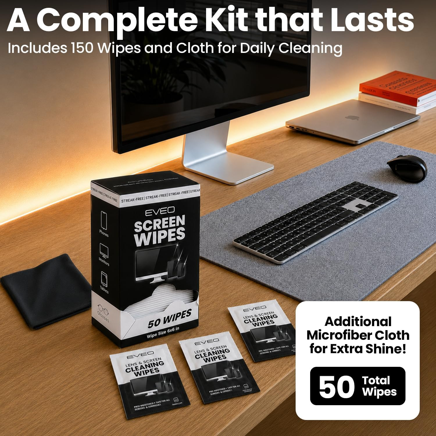 Screen Wipes - Electronic Wipes, Computer Screen Cleaner Wipes for Electronic...