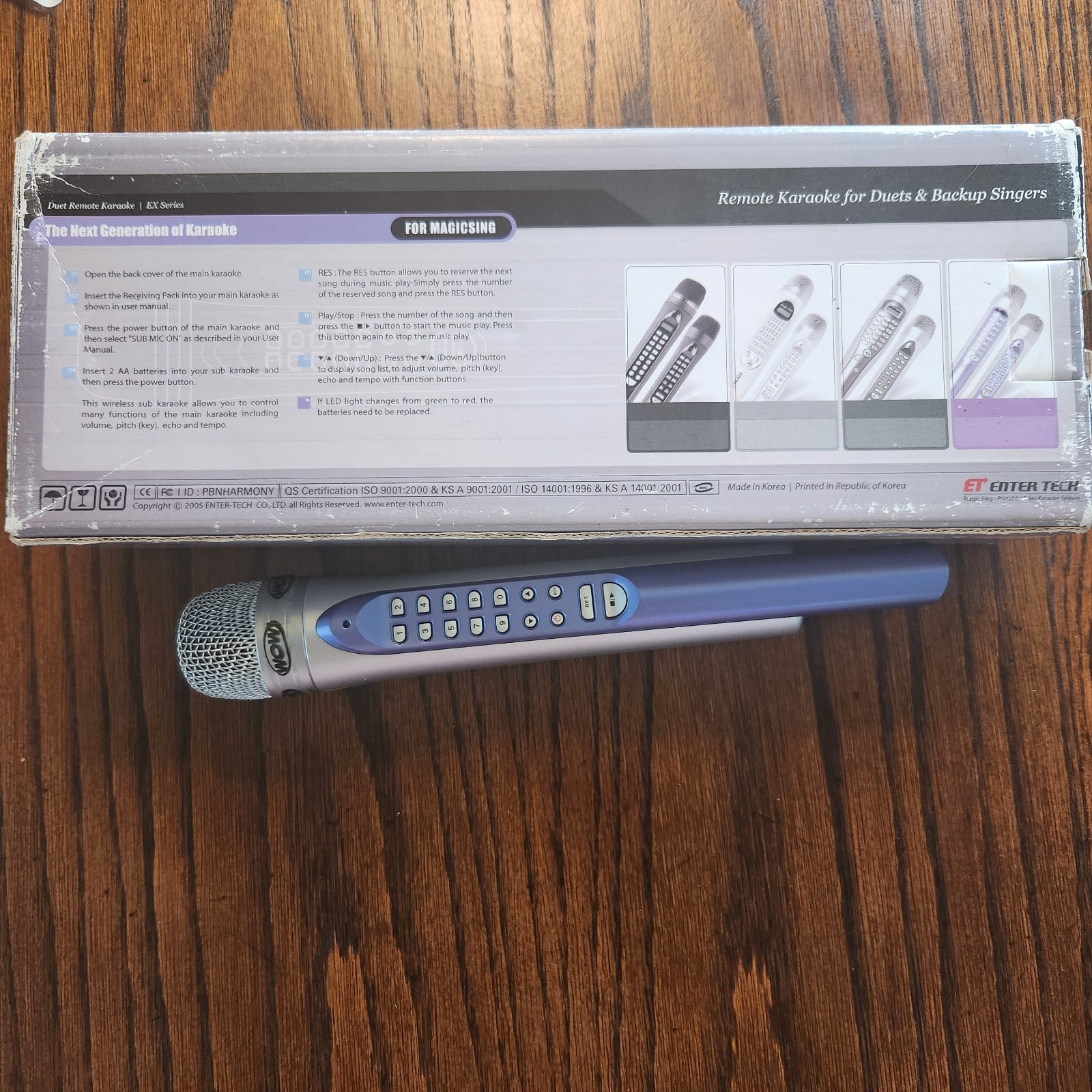 Magic Sing EX190 Wireless Karaoke Microphone only MISSING PART Remote for Duets