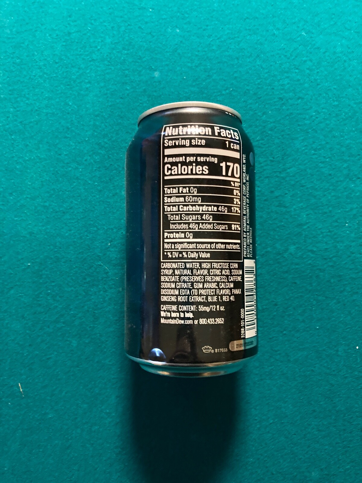 **Full 2021 Mountain Dew Voltage 12oz Can Old Design**