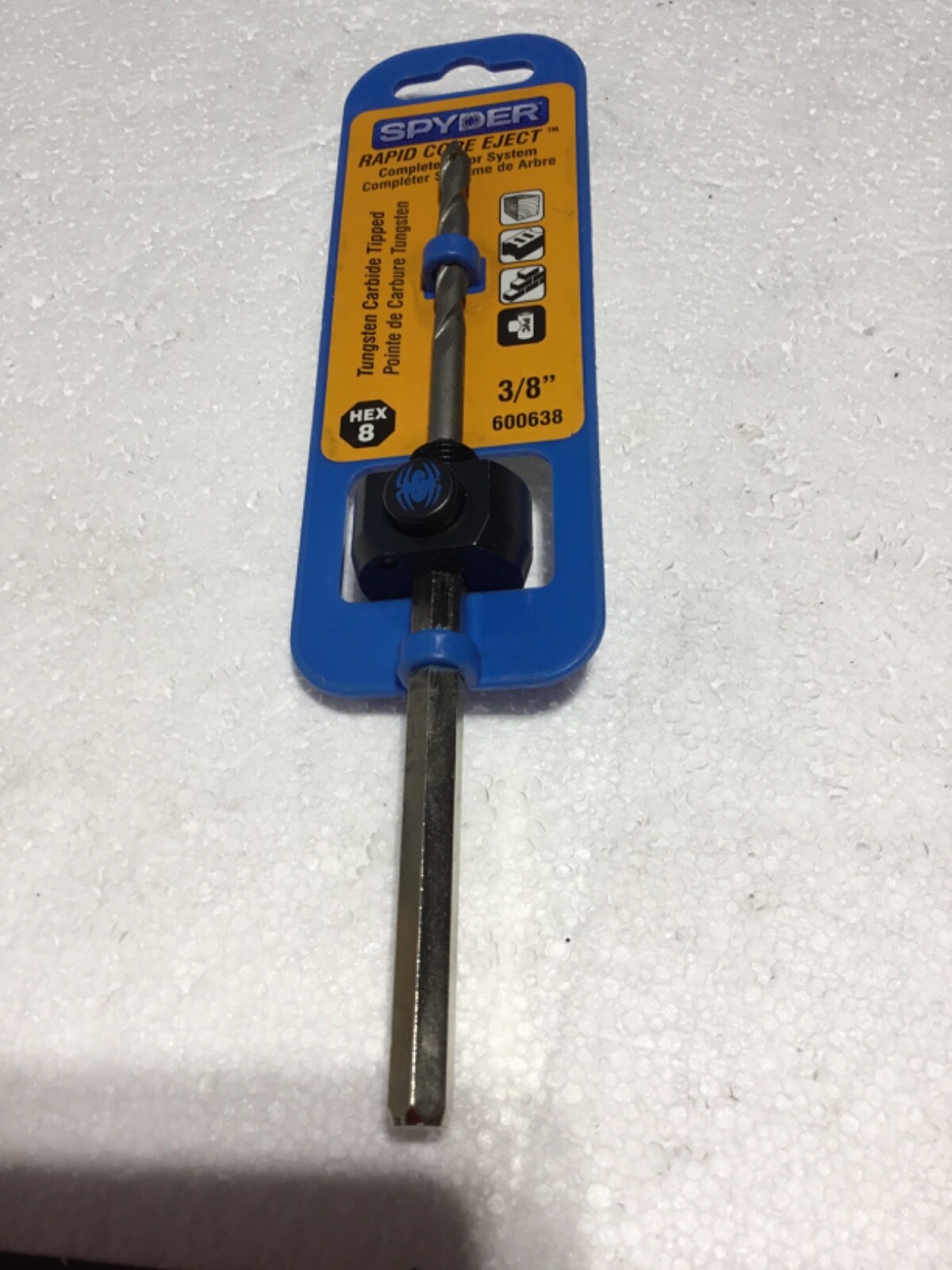 SPYDER #600638 HEX 8 3/8" RAPID CORE EJECT ARBOR SYSTEM TUNGSTEN CARBIDE TIPPED